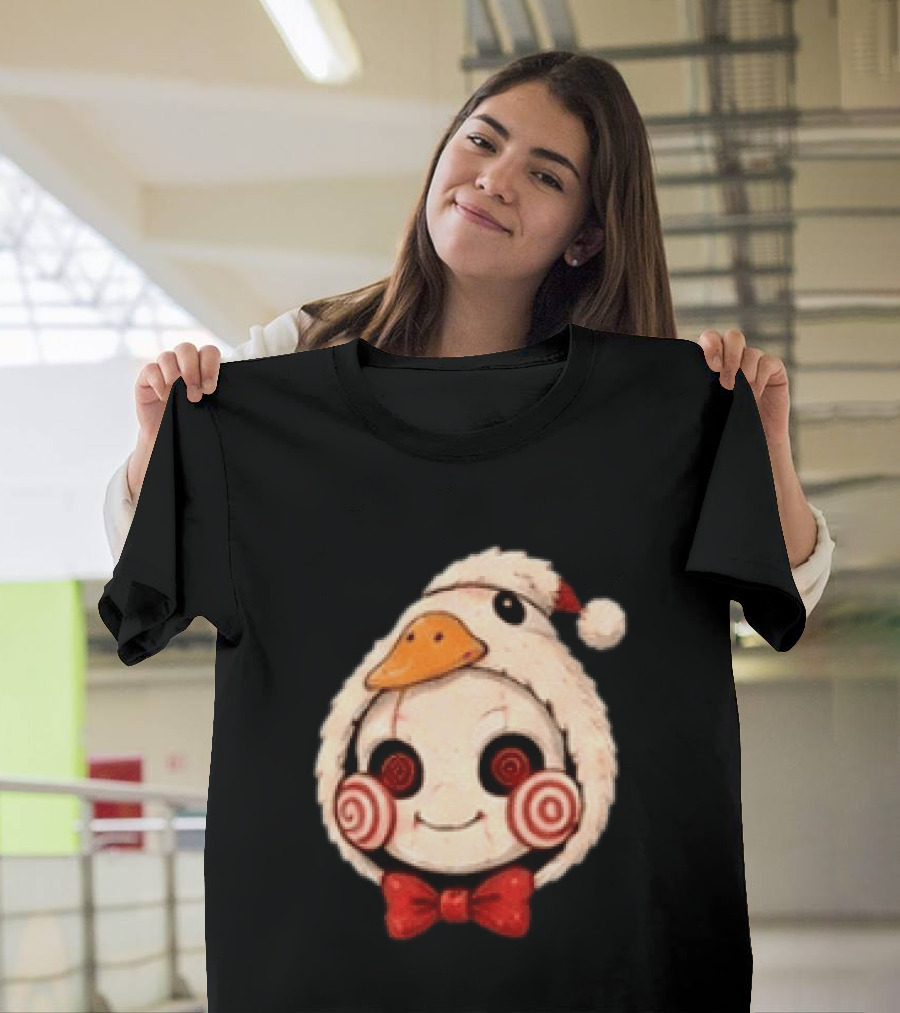 Jigsaw I Want To Play A Game With Cookies Christmas Santa Chicken Costume T-Shirt