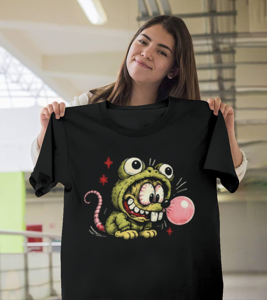 Baby Rat Fink Frog Christmas Oops My Bad Bubble Trouble Fun For Rat Fink Lovers T-Shirt