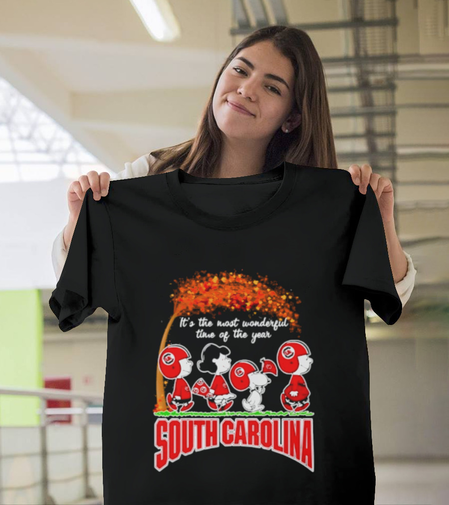 Peanuts South Carolina Gamecocks Most Wonderful Time Of The Year 2026 Football T-Shirt