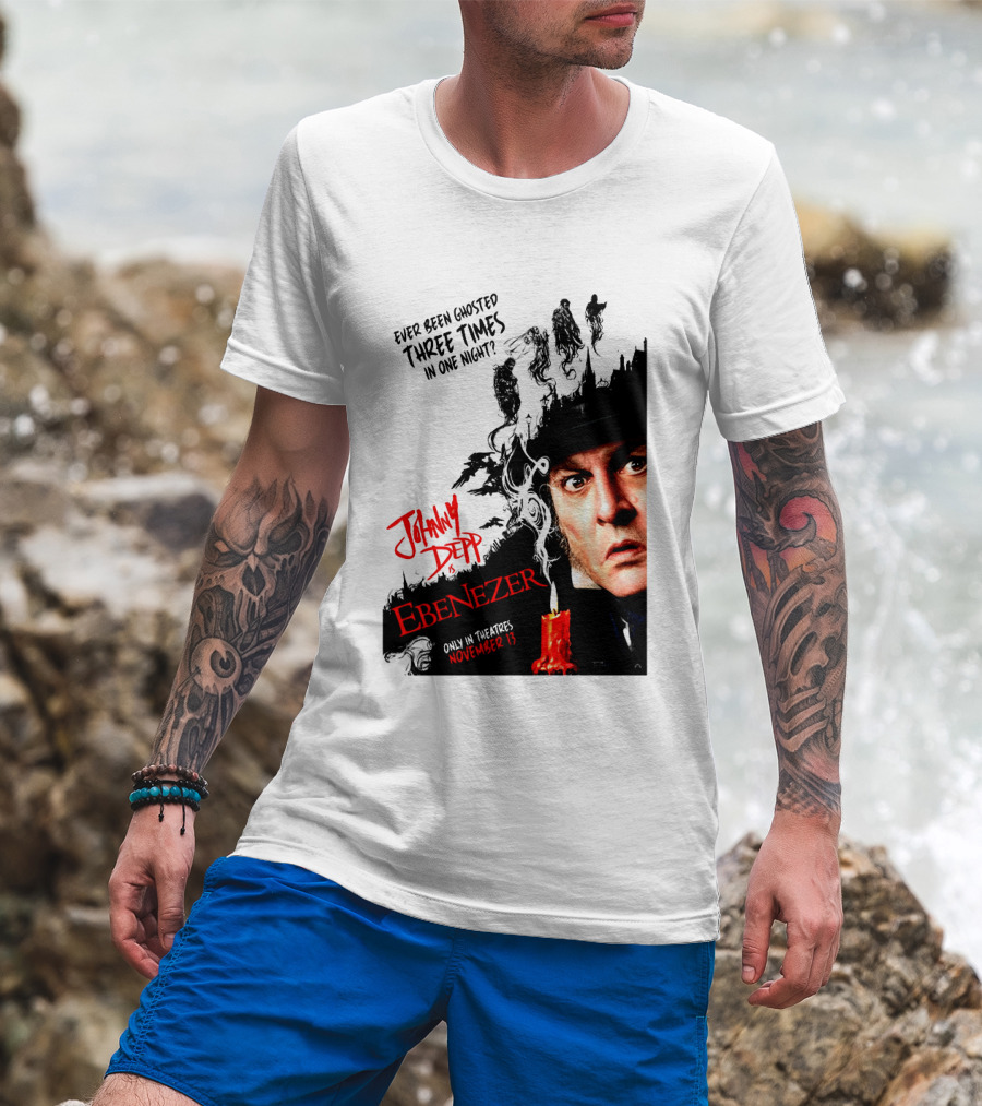 Johnny Depp Ebenezer Ghosted Three Times Movie In Theatres November 13 T-Shirt