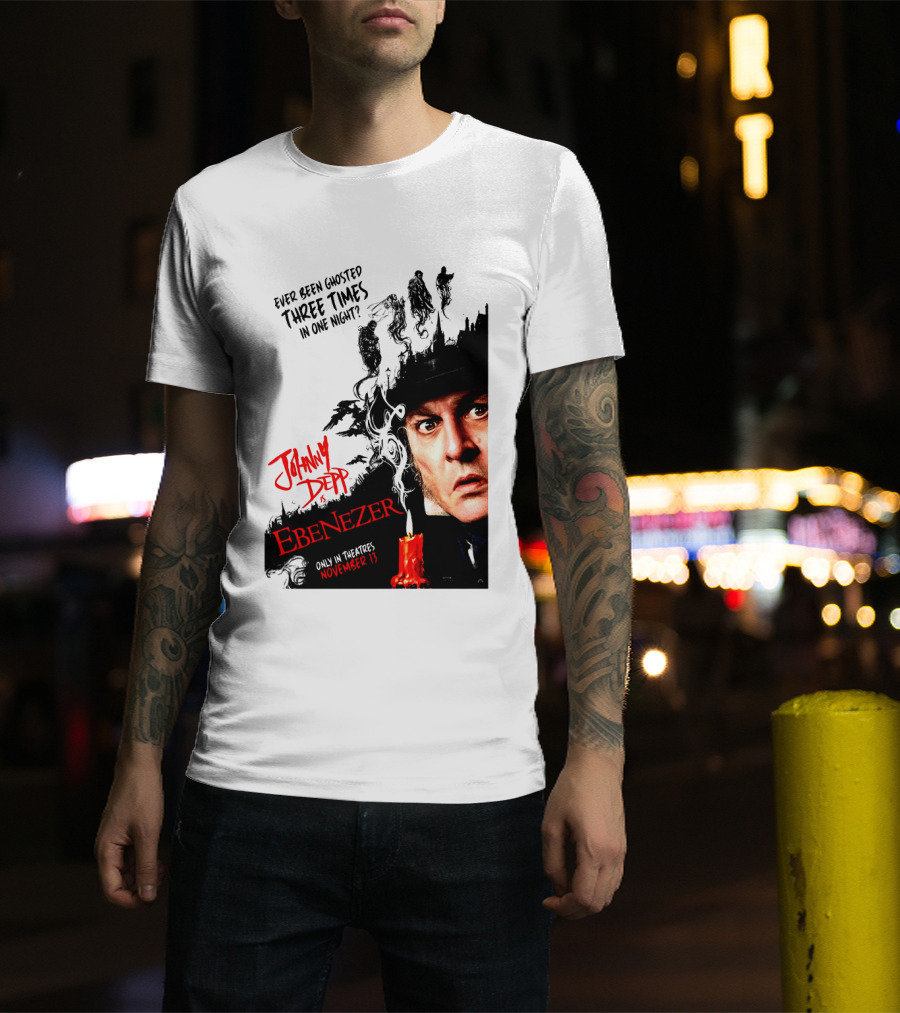 Johnny Depp Ebenezer Ghosted Three Times Movie In Theatres November 13 T-Shirt