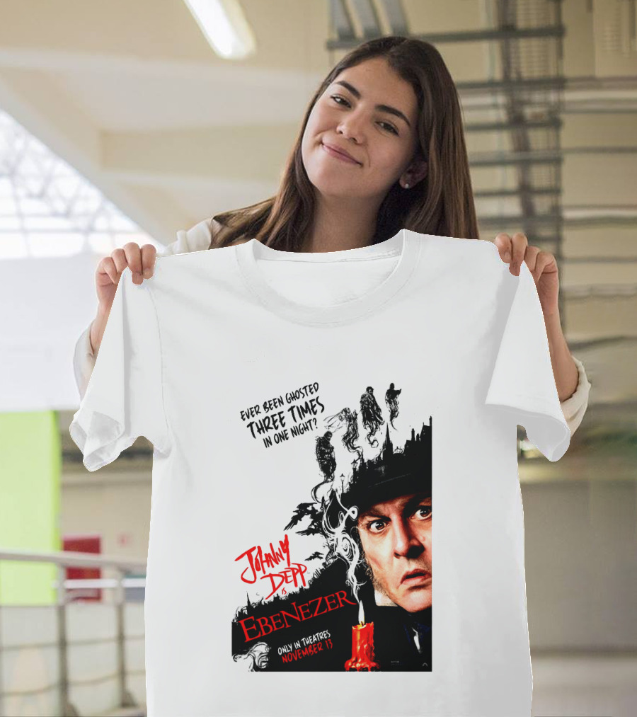 Johnny Depp Ebenezer Ghosted Three Times Movie In Theatres November 13 T-Shirt
