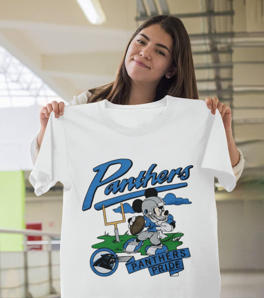 Panthers Pride Mickey Mouse Football Carolina Panthers Disney Collaboration T-Shirt