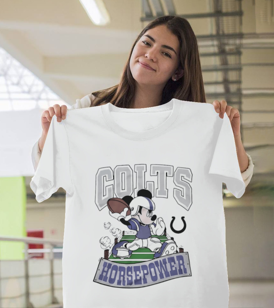Mickey Mouse Colts Horsepower 2026 Football Disney X Indianapolis Collaboration T-Shirt