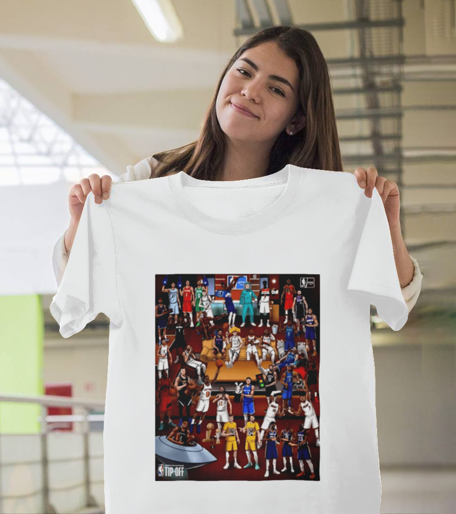 NBA 2026 2027 Season Tip Off Cartoon Players All Stars T-Shirt