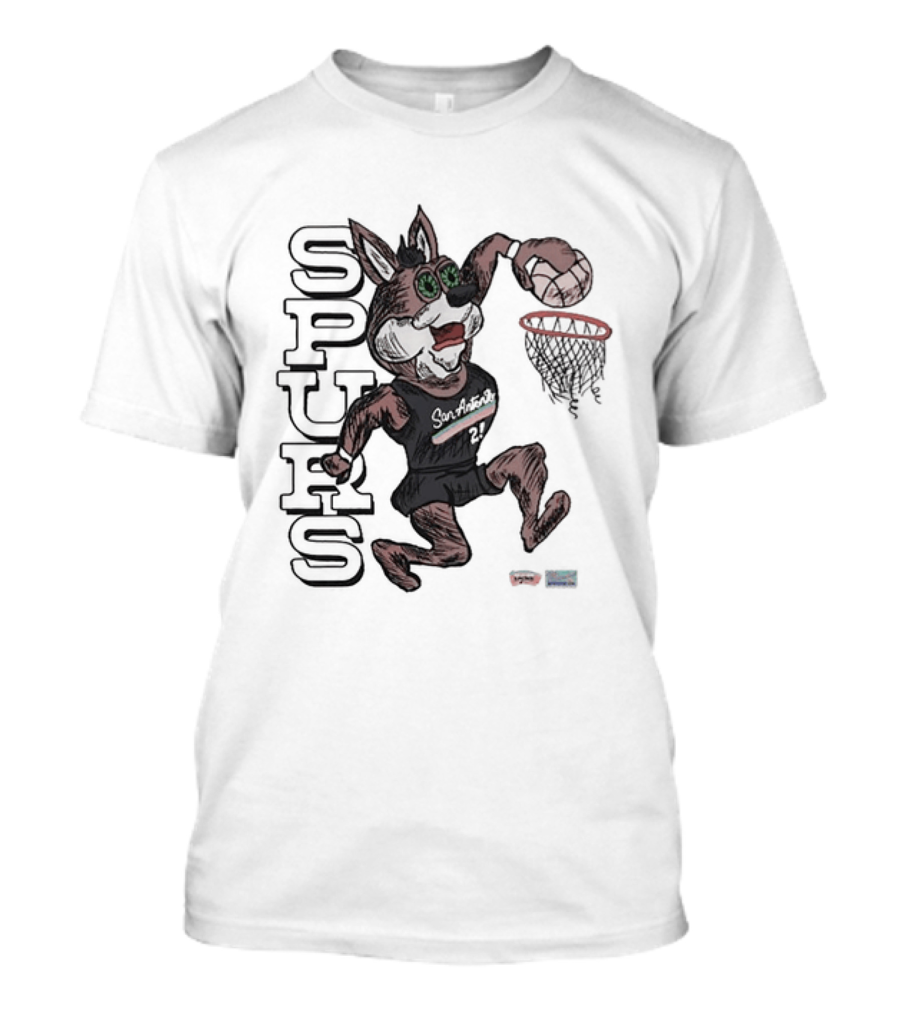 San Antonio Spurs Basketball Mascot Dunking T-Shirt