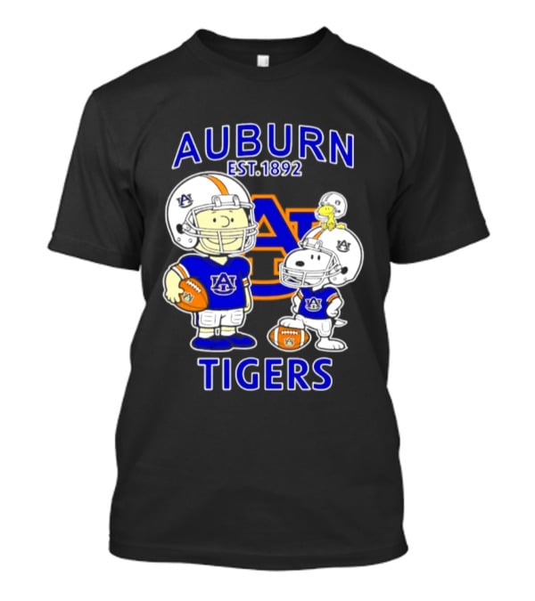 Auburn Tigers 1892 Football Snoopy Charlie Brown Woodstock T-Shirt