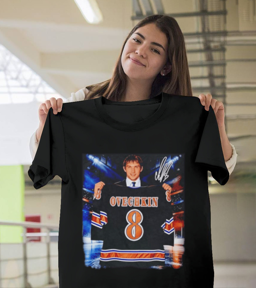 Ovechkin 8 Washington Capitals Rookie Jersey Signature T-Shirt