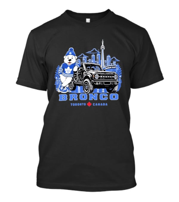 Bronco Toronto Canada Maple Leafs Bear Skyline Winter T-Shirt
