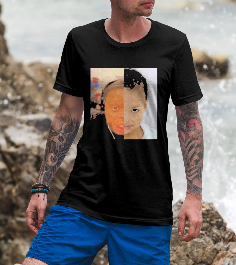 Chrisean Jr Cuffem Split Face Meme Viral Trend T-Shirt