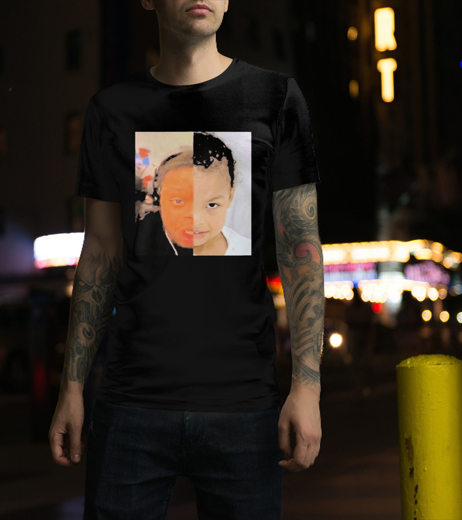 Chrisean Jr Cuffem Split Face Meme Viral Trend T-Shirt