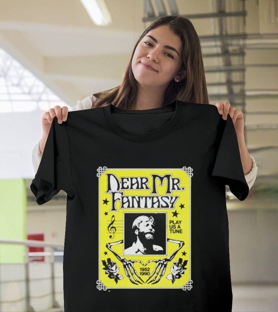 Dear Mr Fantasy Play Us A Tune 1952 1990 Skeleton Musician T-Shirt