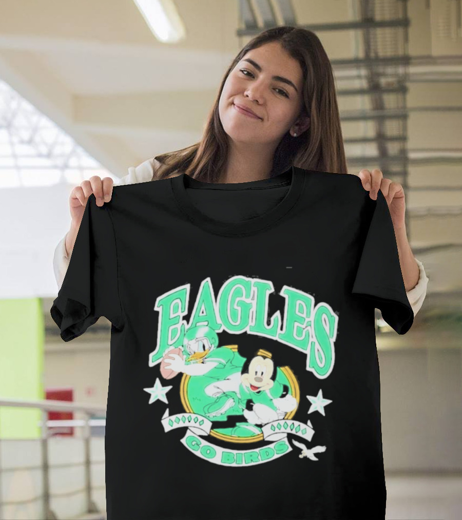Eagles Go Birds Donald Duck Mickey Mouse Football Stars T-Shirt