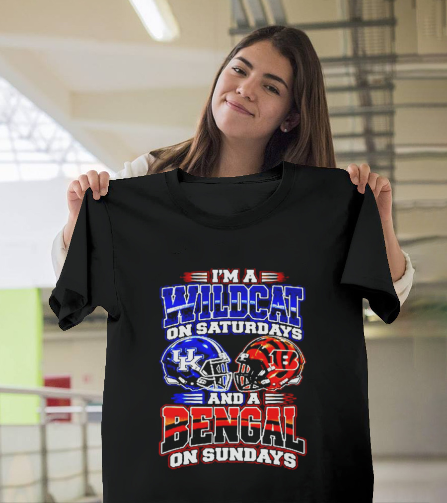 Wildcat On Saturdays Bengal On Sundays Football Fans T-Shirt