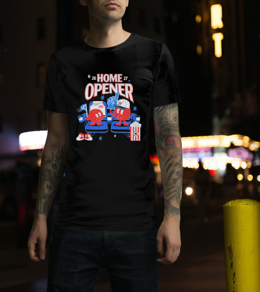 LA Clippers 26 27 Home Opener 310 Jersey LAC Characters Popcorn T-Shirt