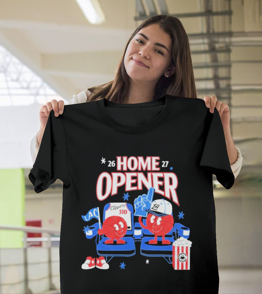 LA Clippers 26 27 Home Opener 310 Jersey LAC Characters Popcorn T-Shirt