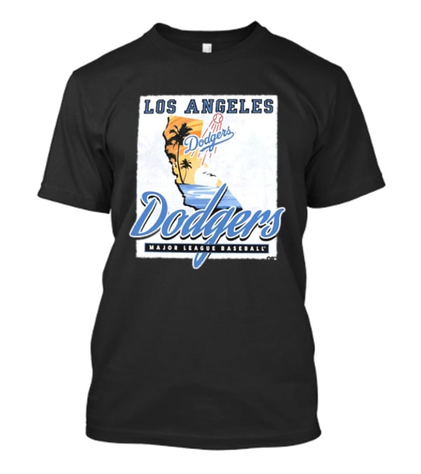 Los Angeles Dodgers Major League Baseball California Map Dodgers T-Shirt