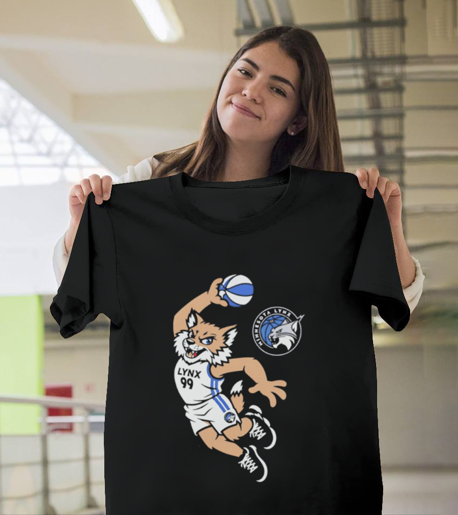 Minnesota Lynx 2026 Prowl Team Mascot Dunking Basketball T-Shirt