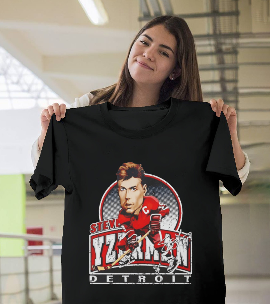 Steve Yzerman Detroit Red Wings Bruce Stark Collection Signature T-Shirt
