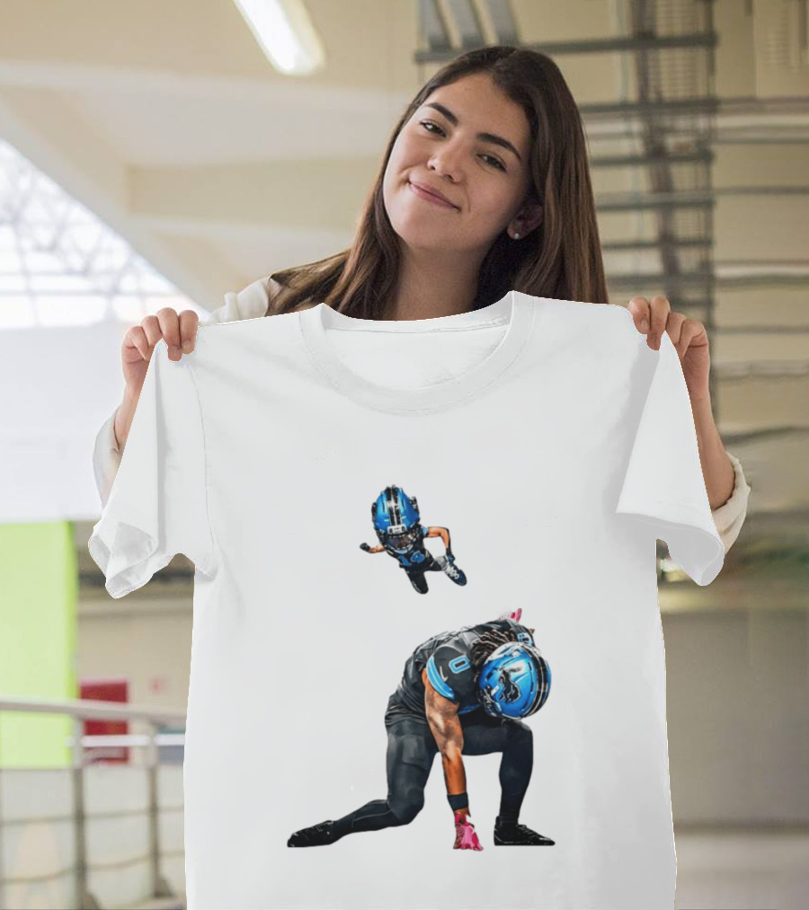 Amon Ra St. Brown Jahmyr Gibbs Super Hero Celebration Football Lions T-Shirt