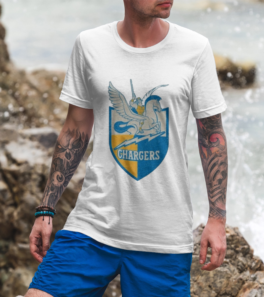 Los Angeles Chargers Disney Hercules Pegasus Collaboration T-Shirt