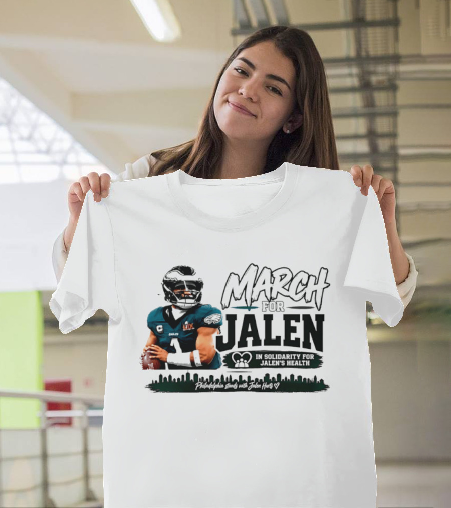 March For Jalen Hurts Philadelphia Eagles Solidarity For Brain Health T-Shirt