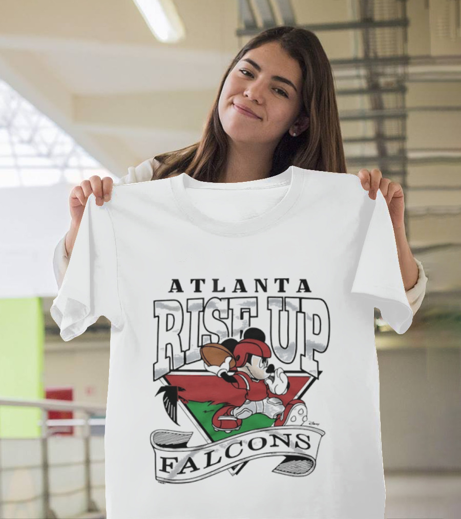 Atlanta Falcons Mickey Mouse Rise Up Football T-Shirt