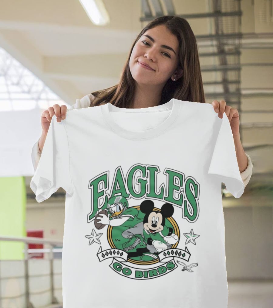 Mickey Mouse Eagles Go Birds Football T-Shirt