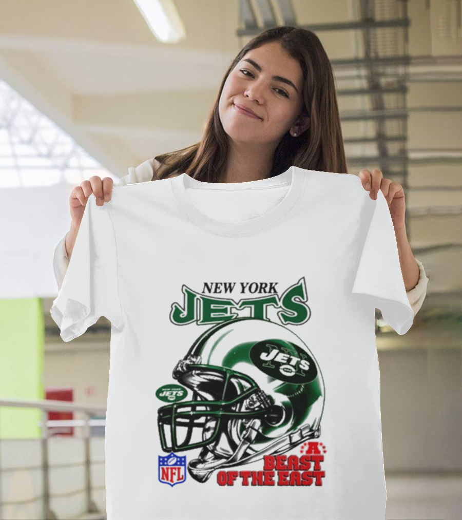 New York Jets Beast Of The East NFL Helmet T-Shirt