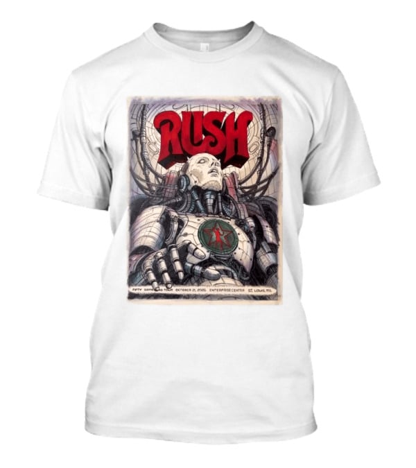 Rush Fifty Something Tour October 21 2026 Enterprise Center St. Louis MO Robot Star T-Shirt