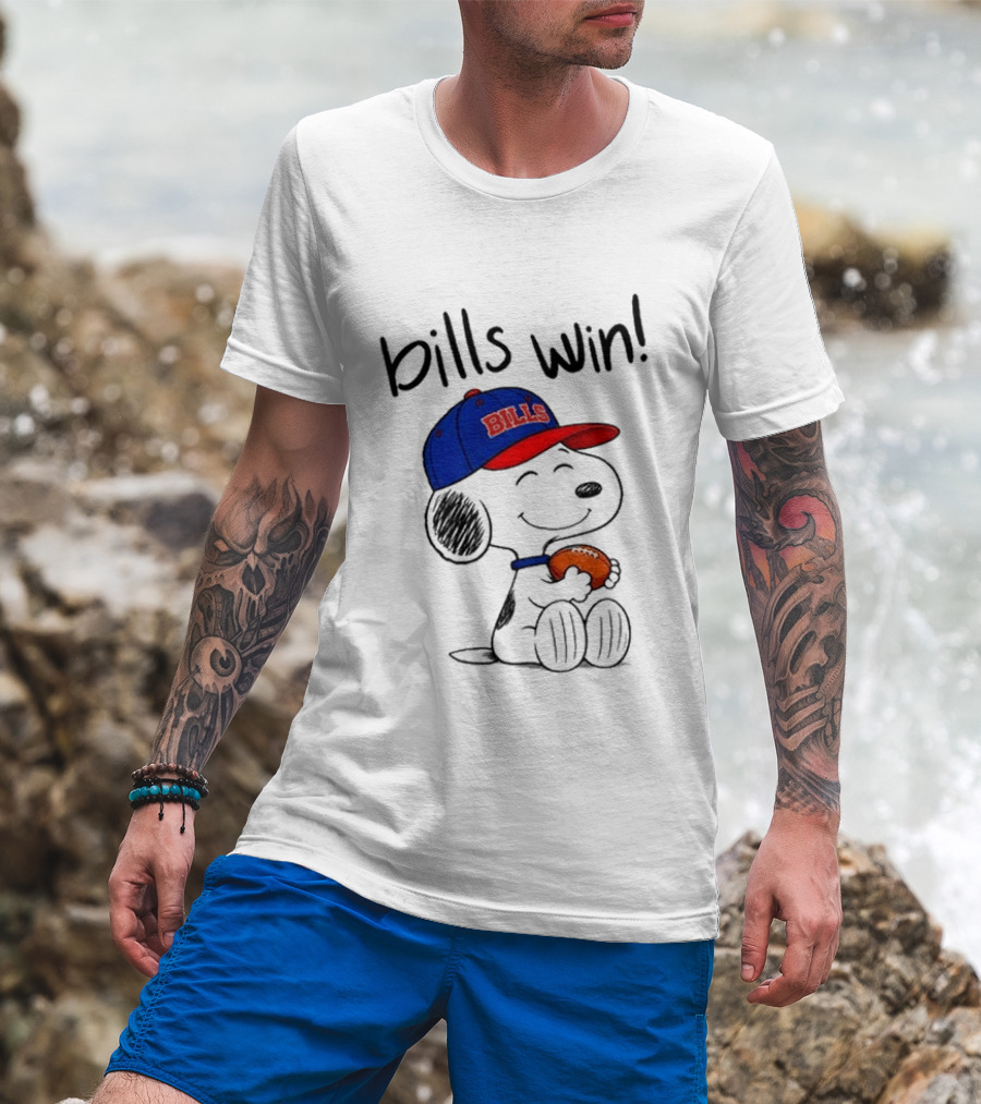 Snoopy Bills Win Buffalo Football Cartoon T-Shirt