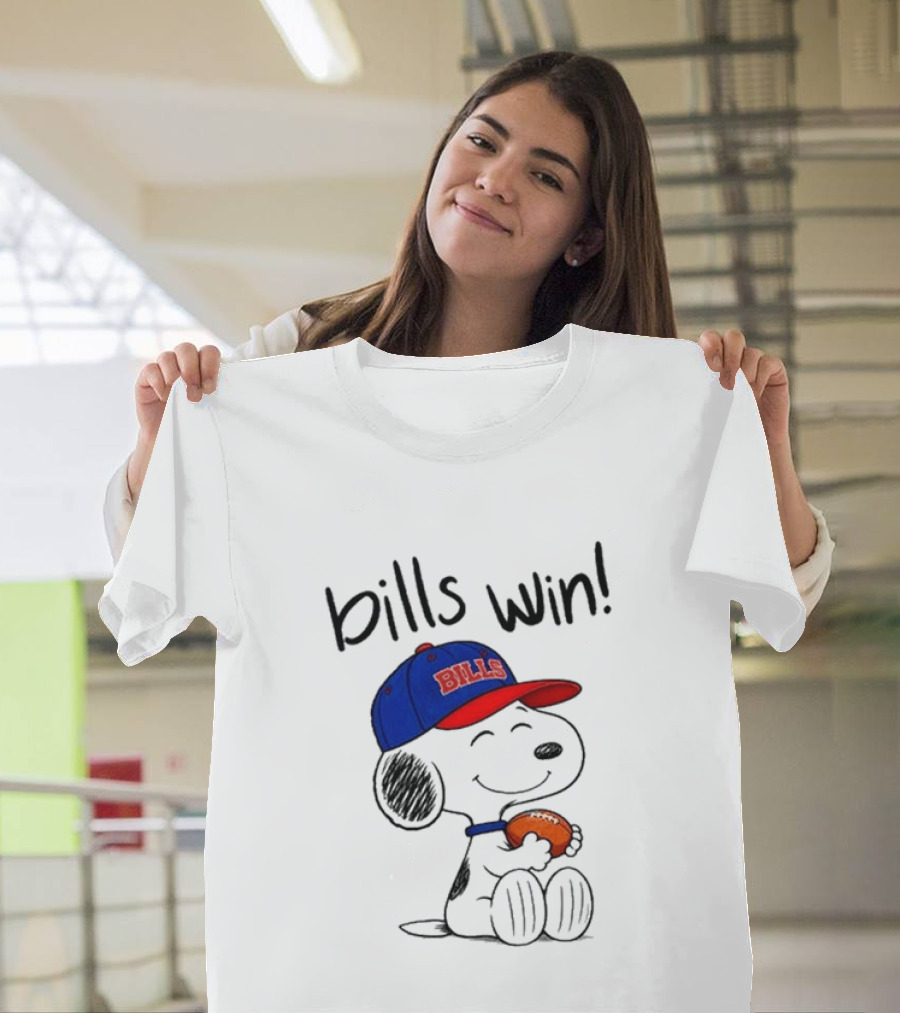 Snoopy Bills Win Buffalo Football Cartoon T-Shirt