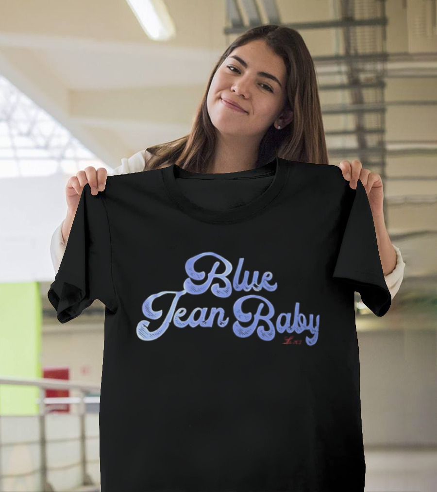 Blue Jean Baby Retro Script Denim Lovers T-Shirt