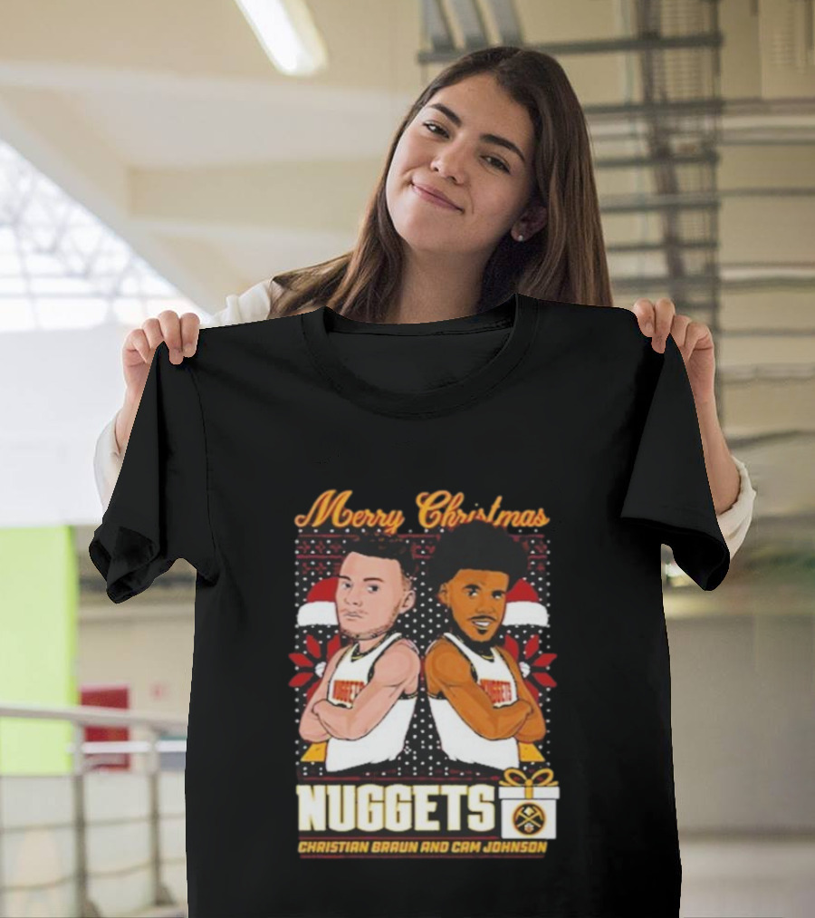 Merry Christmas Nuggets Christian Braun Cam Johnson T-Shirt