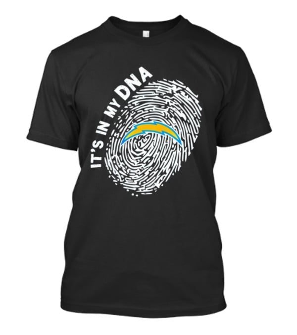 Los Angeles Chargers It's In My DNA Fingerprint Bolt T-Shirt