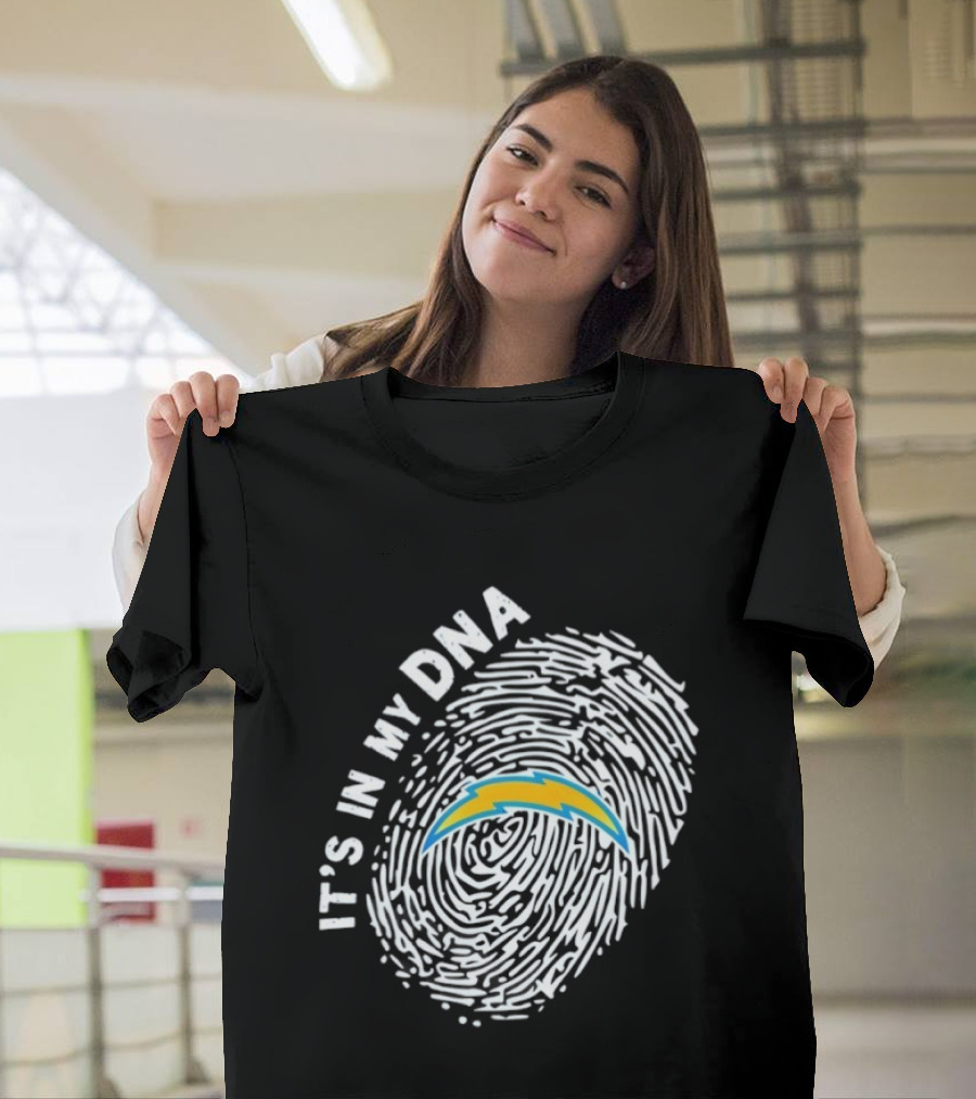 Los Angeles Chargers It's In My DNA Fingerprint Bolt T-Shirt
