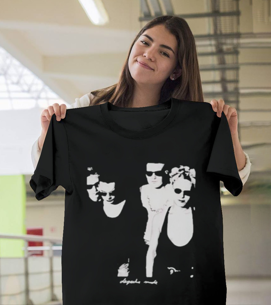 Public Laundry Depeche Mode Classic Band Members Black And White Sunglasses Style T-Shirt