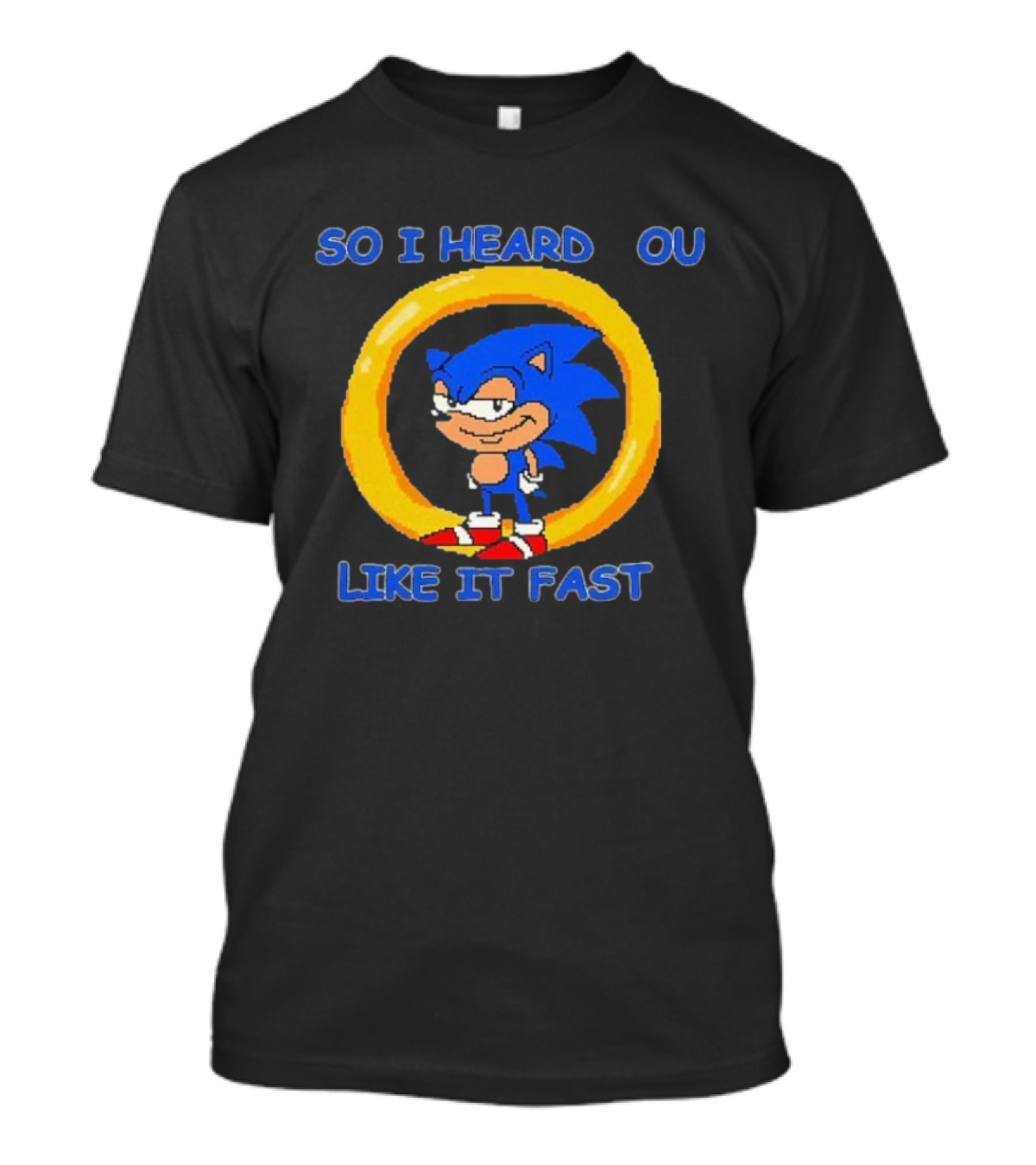 So I Heard You Like It Fast Hedgehog Ring Blue Character T-Shirt
