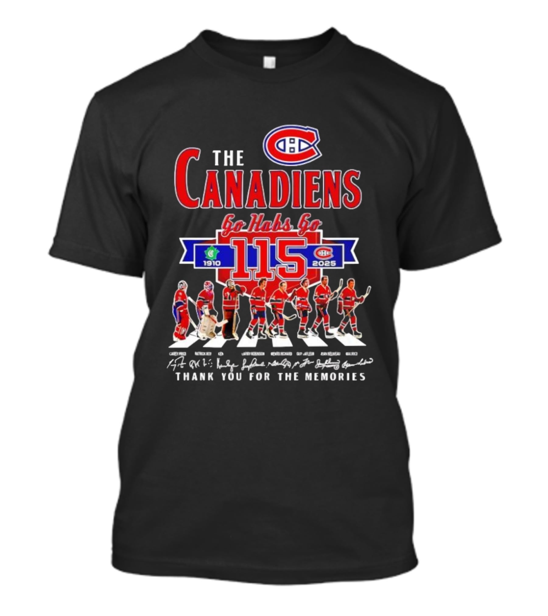 Montreal Canadiens 115th Anniversary Go Habs Go 1910-2025 Thank You For The Memories T-Shirt