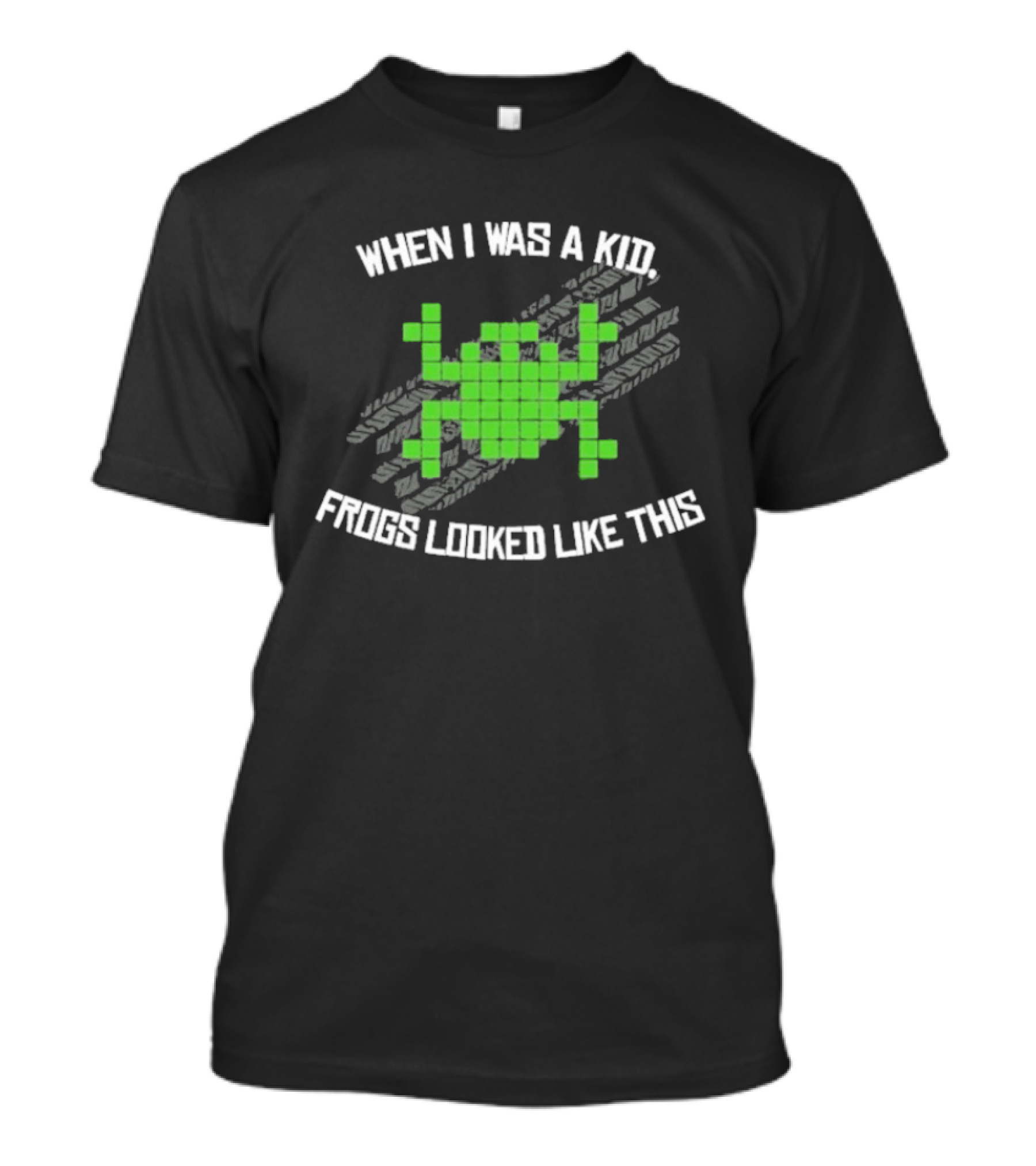 When I Was A Kid Frogs Looked Like This Pixelated Frog Retro Humor T-Shirt