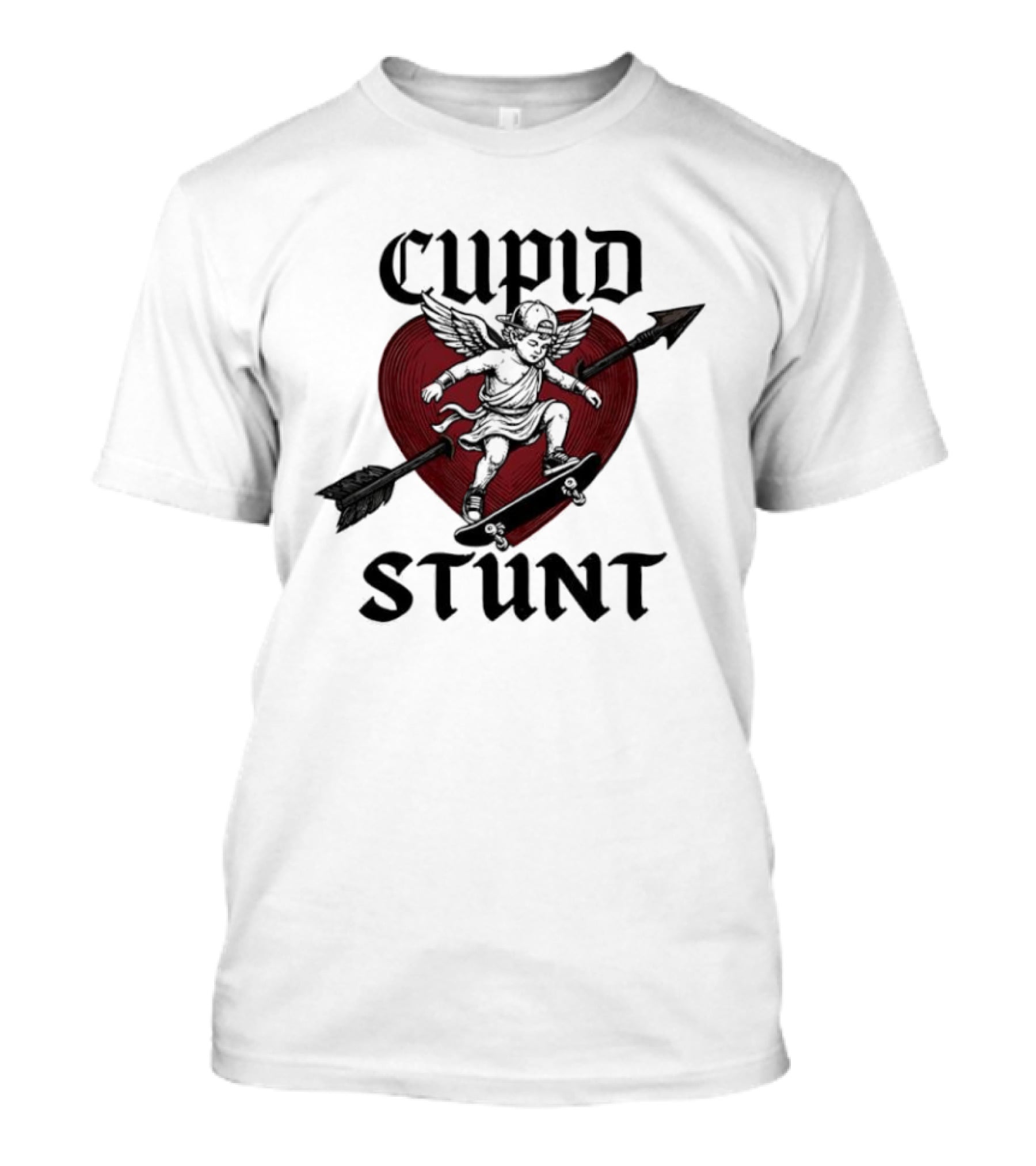 Cupid Stunt Heart Silhouette With Arrow T-Shirt