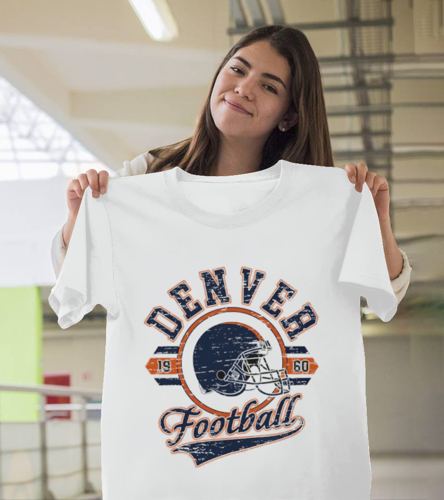 Denver Broncos 1960 Helmet Football Vintage Heritage T-Shirt