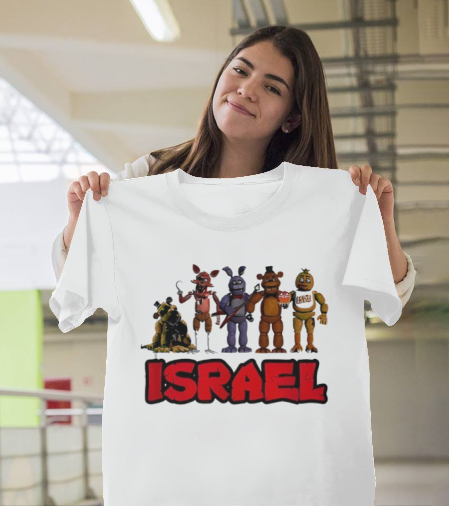 Five Nights At Freddy's Characters Israel Text T-Shirt