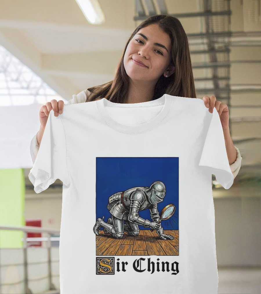 Sir Ching Knight Armor Magnifying Glass Search T-Shirt