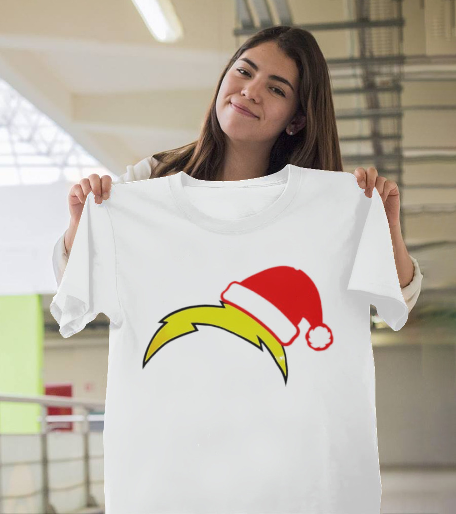 Los Angeles Chargers NFL Santa Hat Bolt T-Shirt