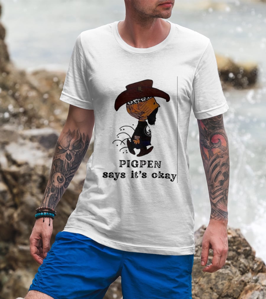 Peanuts Pigpen Says It's Okay Cowboy Hat Character T-Shirt