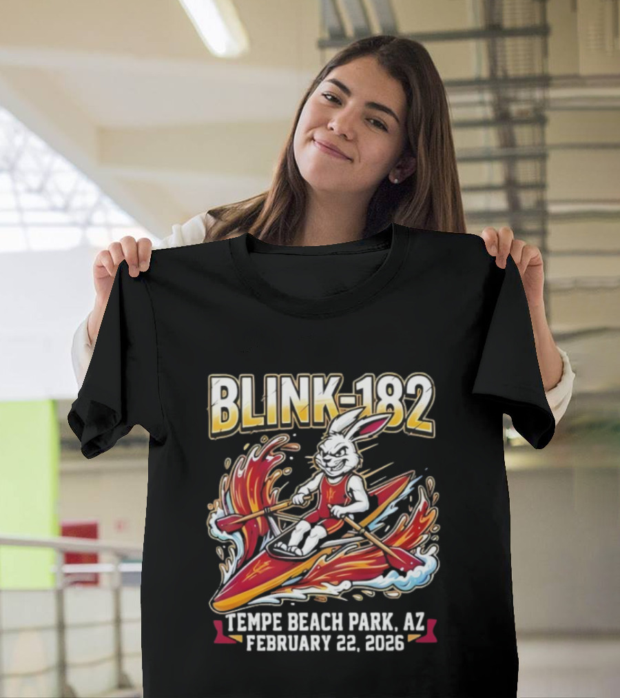 Blink 182 Tempe Beach Park AZ February 22 2026 Rowing Bunny T-Shirt