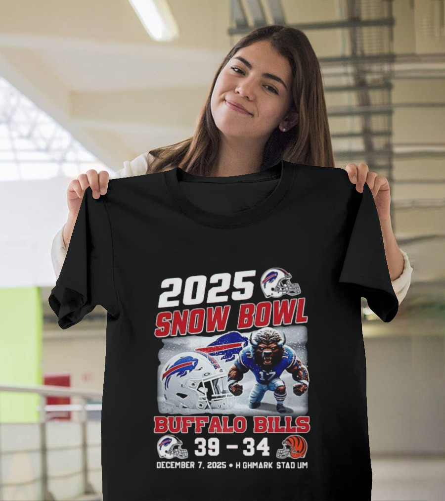 2025 Snow Bowl Buffalo Bills 39 34 December 7 Highmark Stadium Buffalo Vs Cincinnati T-Shirt