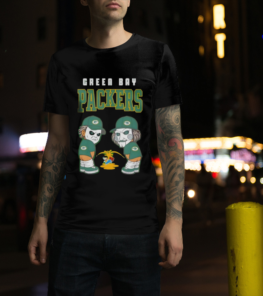 Green Bay Packers Michael Myers Billy The Puppet Pissing T-Shirt