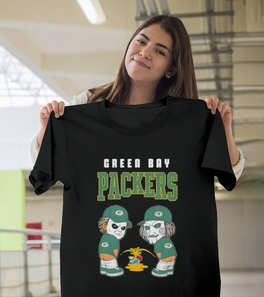 Green Bay Packers Michael Myers Billy The Puppet Pissing T-Shirt